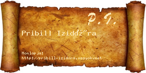 Pribill Izidóra névjegykártya